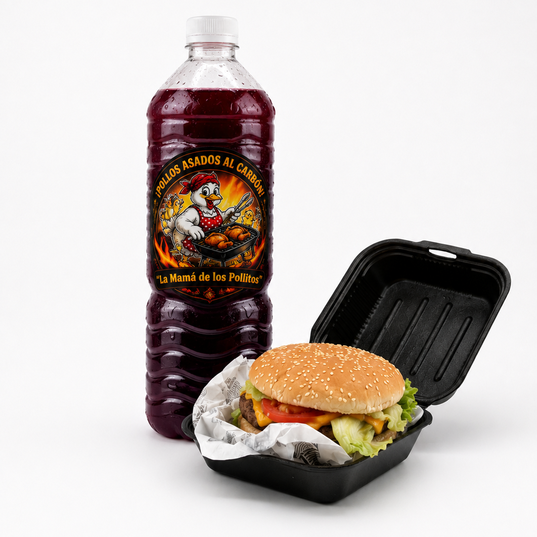 Hamburguesa de Res + Jamaica 1L